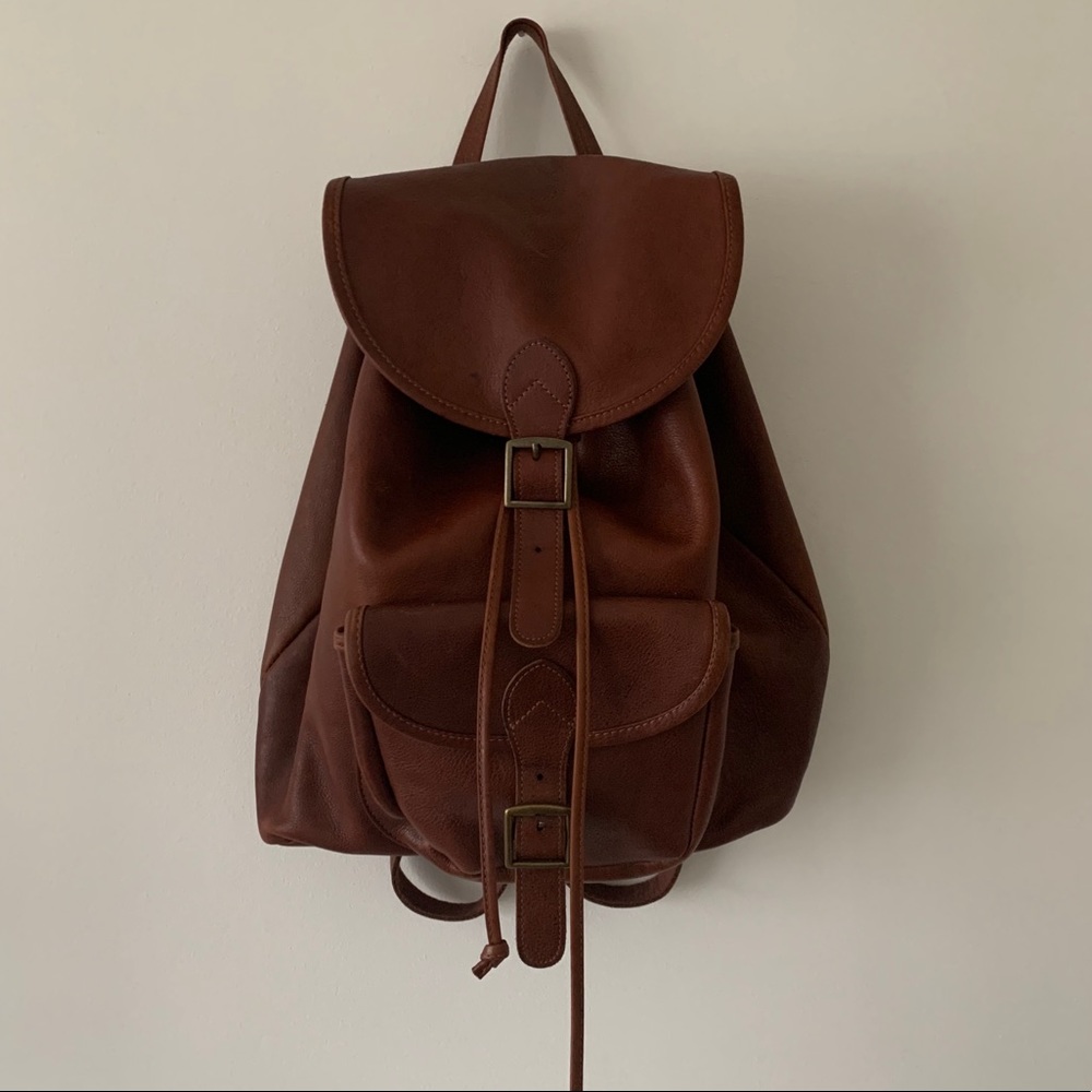 Club Monaco Rich Brown Leather Backpack